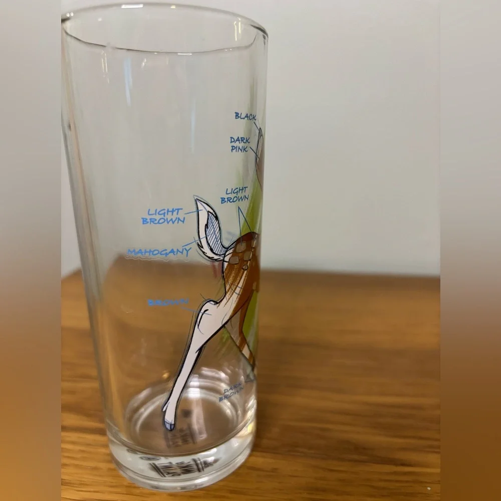 Disney Parks Bambi Ink and Paint Collection 12 oz Drinking Glass